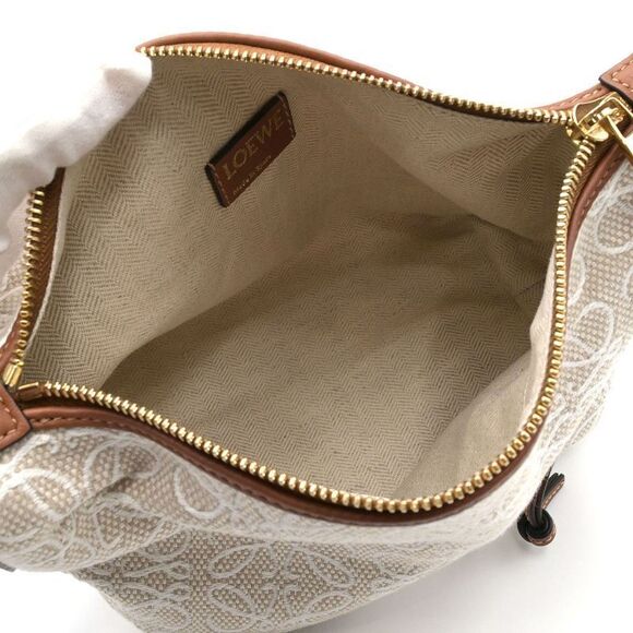 Loewe Cuy Bag Jacquard Calf Leather Beige Tan Brown Handbag - Picture 4 of 8